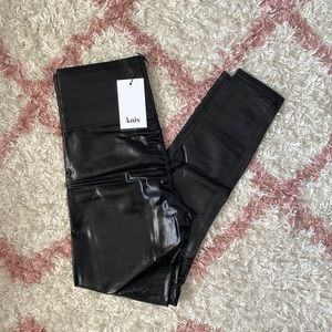 NWT Knix X The Birds Papaya Faux Leather Leggings